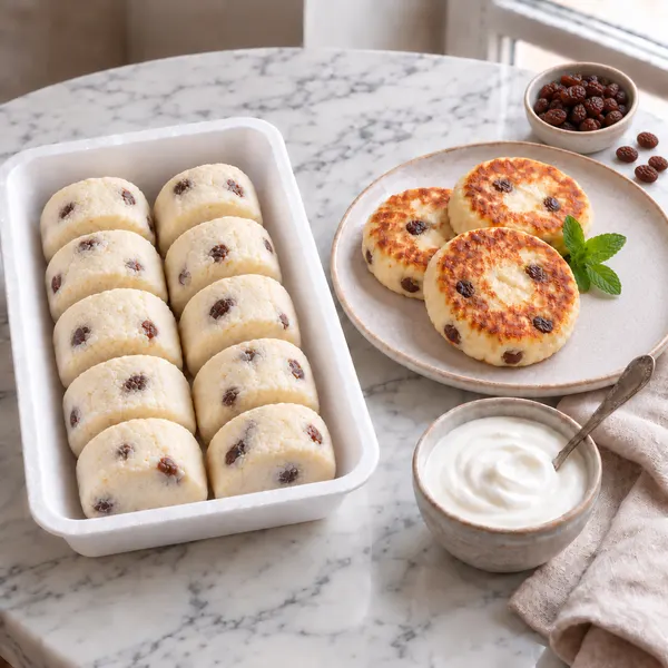 Сырники с творогом и изюмом