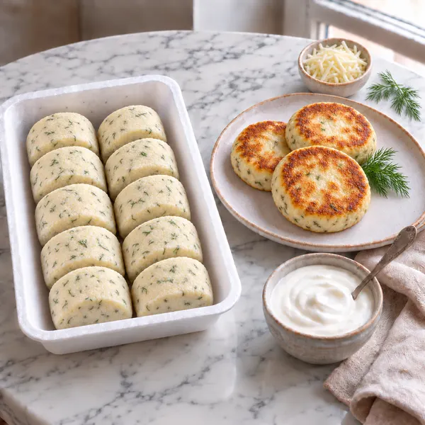 Сырники с моцареллой и укропом